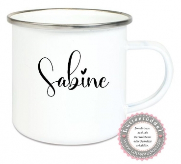 ♥ Becher Tasse Emaillebecher personalisiert Name Wunschname, Einschulung KITA Dankeschön, Muttertag, Vatertag Abschied, Jubiläum, Geschenk, von Lüttentüddel